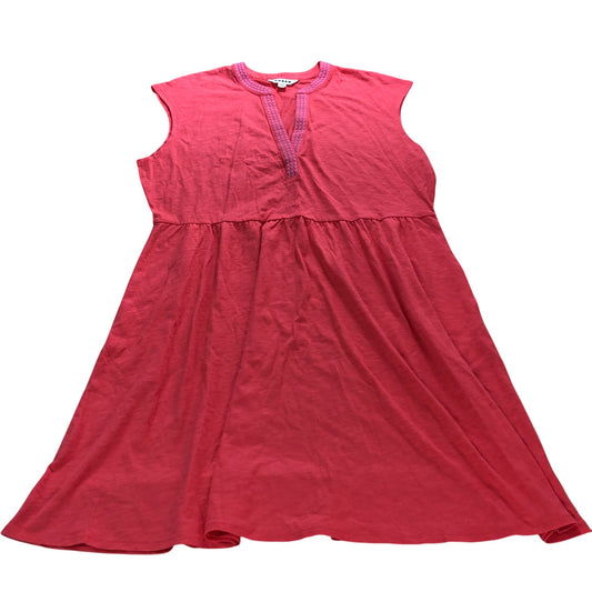 Coral Embroidered Short Dress - Size 20