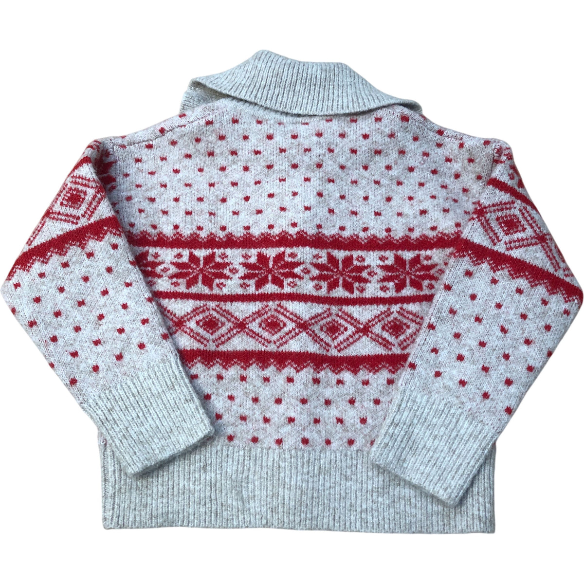 Kids Wool Blend Fair Isle Knit Zip Cardigan 7 Years