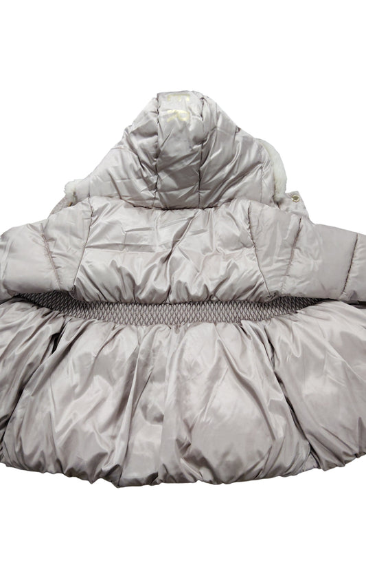 Baker By Ted Baker Baby Girls Puffer Jacket UK 2-3 Years Faux Fur Trim