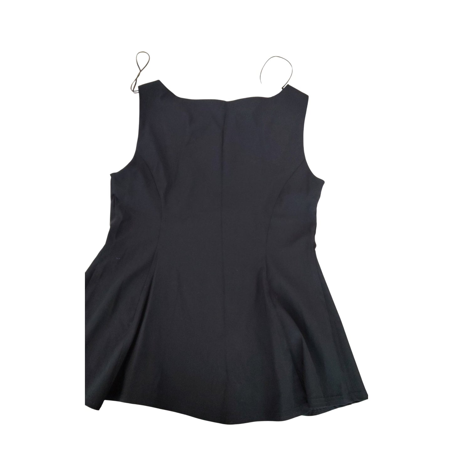 River Island Black Peplum Top UK12 Women's Sleeveless Stretchy Chic Design