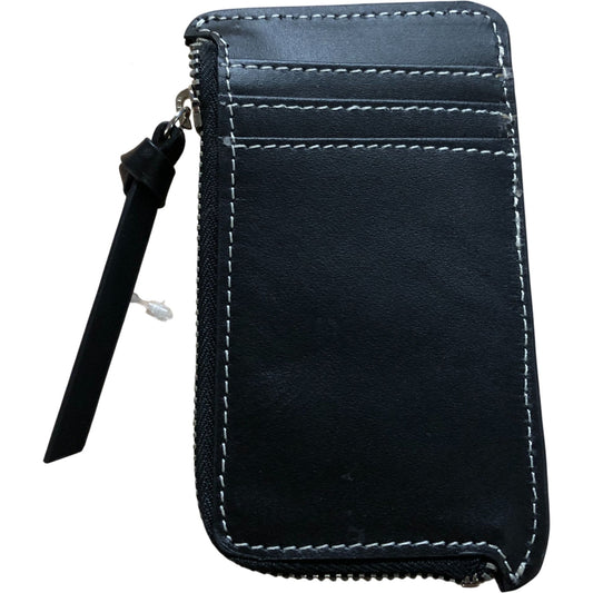Black Leather Zipper Card Holder Unisex Stylish Design