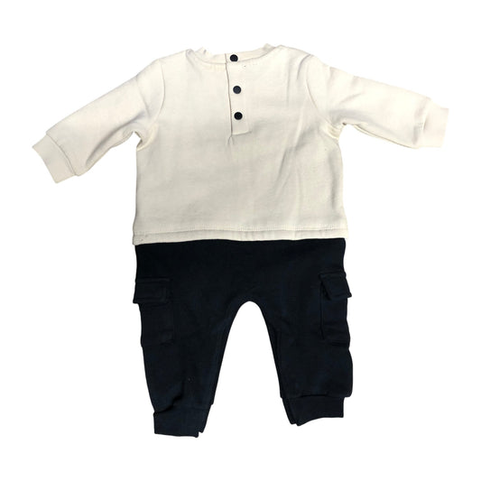 Baker By Ted Baker Baby Set 0-3 Months Cream Black Long Sleeve Trousers