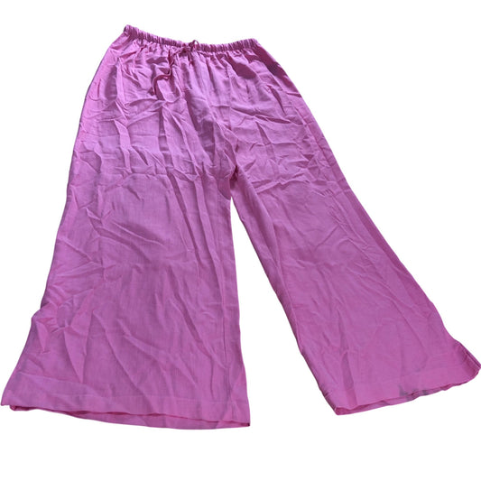 River Island Wide Leg Trousers UK14 Women's Pink Lounge Bottoms Viscose