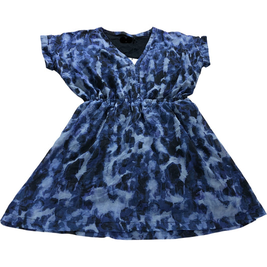 Branded Blue Patterned Mini Dress - Size 14