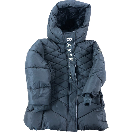 Baker By Ted Baker Puffer Jacket 4 Years Girls Black Quilted Hooded Outerwear