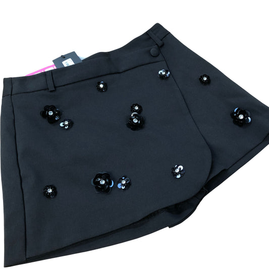 River Island Black Sequin Flower Embellished Skorts Women's