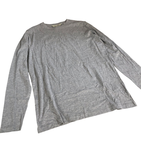 Kangaroo Poo Long Sleeve T-Shirt Size M Men's Grey Cotton Blend Soft Fabric