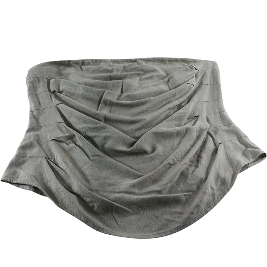 River Island Women's Bandeau Top UK18 Viscose Linen Blend Khaki Stretch