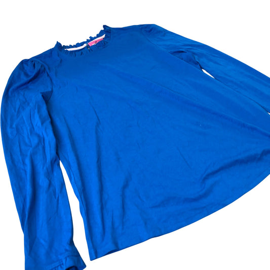 Long Sleeve Top Women's Blue Round Neck Cotton Blend UK18