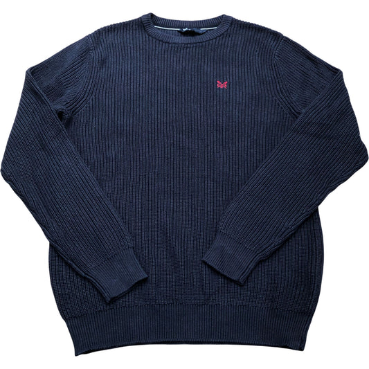 Crew Clothing Company Navy Ribbed Crew Neck Sweater