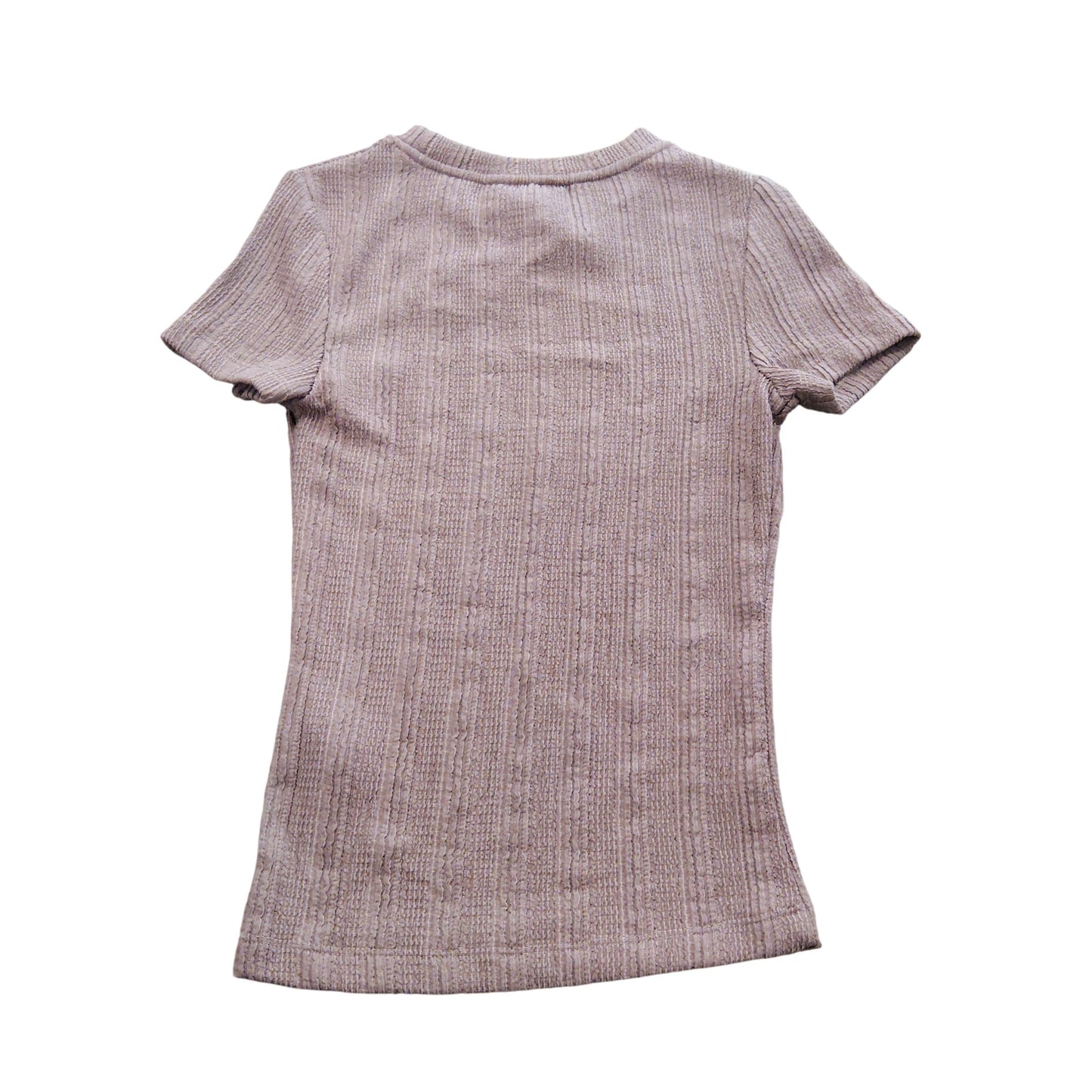 River Island Fitted T-Shirt UK8 Women's Short Sleeve Ribbed Top Blush Pink