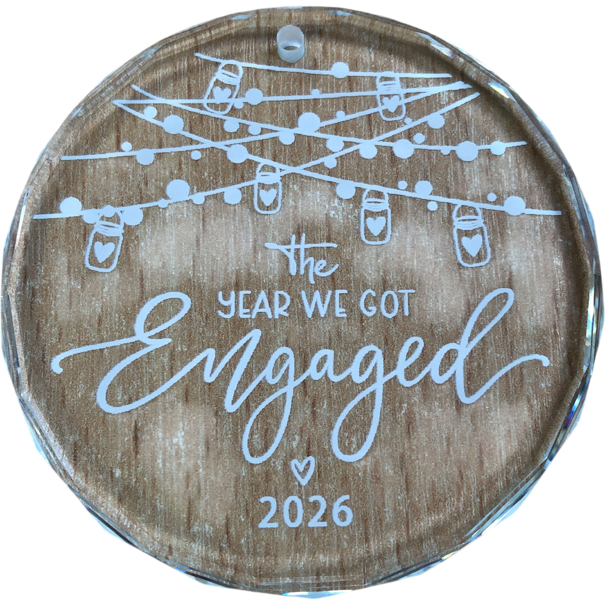Glass Engagement Christmas Ornament 2026 Keepsake