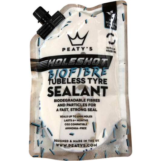 Peaty's Holeshot Biofibre Tubeless Tyre Sealant 120ml C02 Compatible AmmoniaFree
