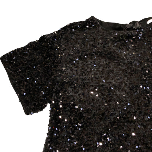 Sequin Dress Size 20 Women's Black Short Sleeve Party Wear Evening Dress