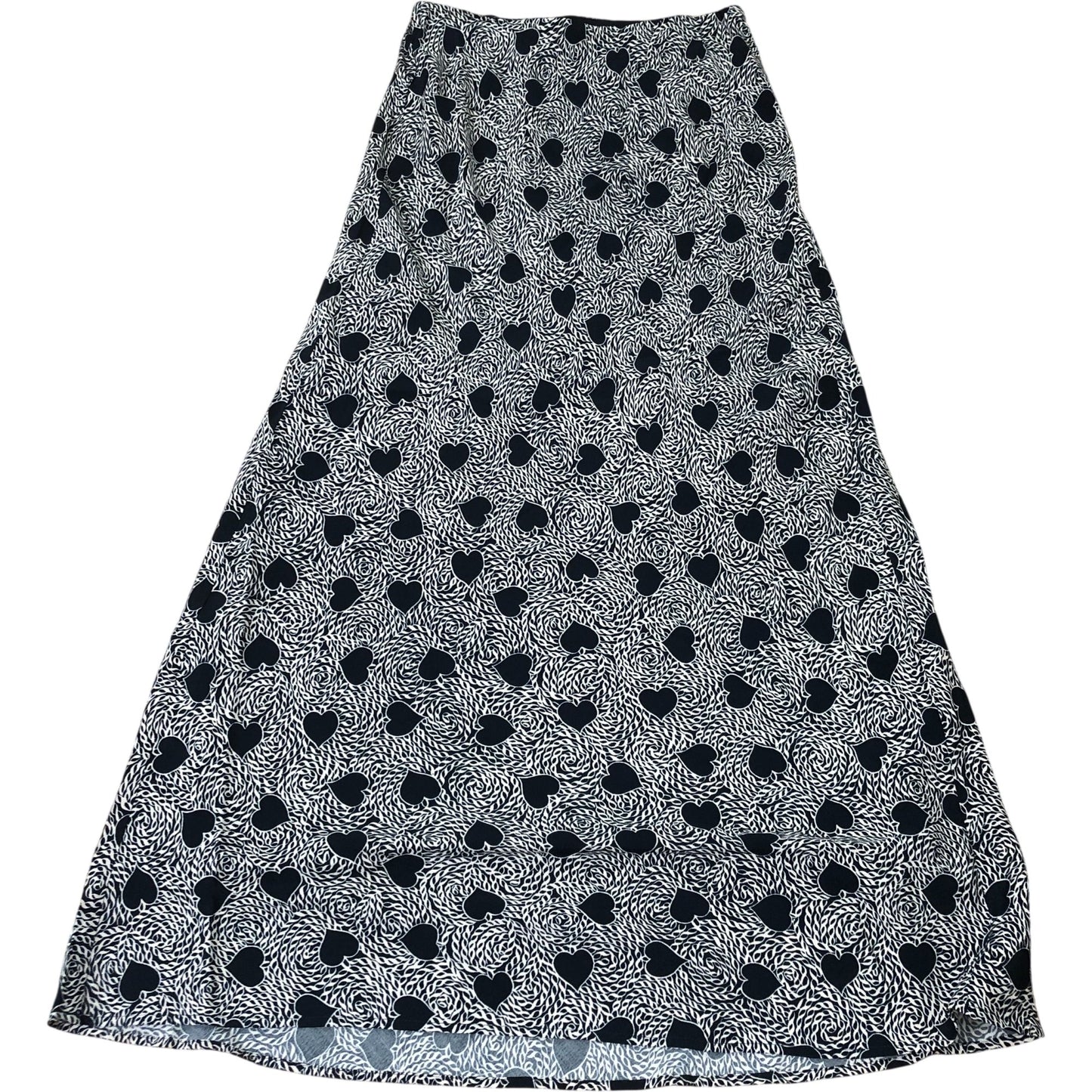 Navy Heart Print Maxi Skirt Size XS