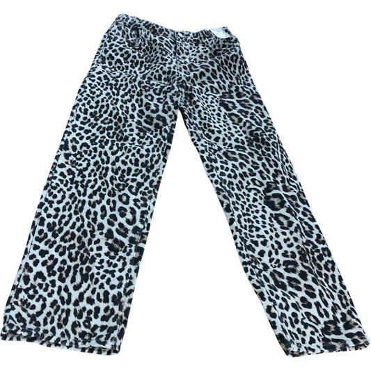 River Island High Rise Straight Trousers Girls Leopard Print Cotton 10 Years