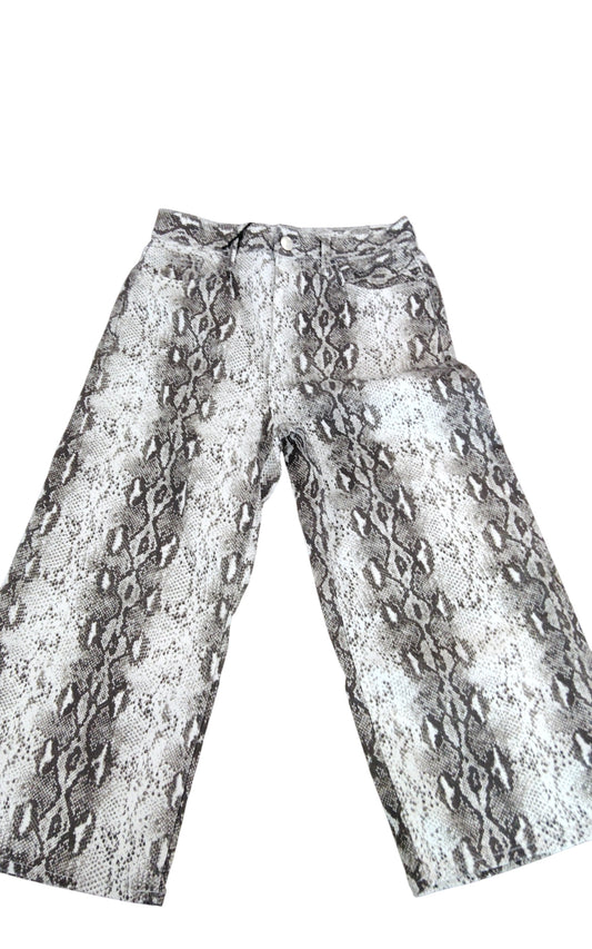 River Island Crop Jeans UK12 Women's Snake Print Denim Specialist Trousers