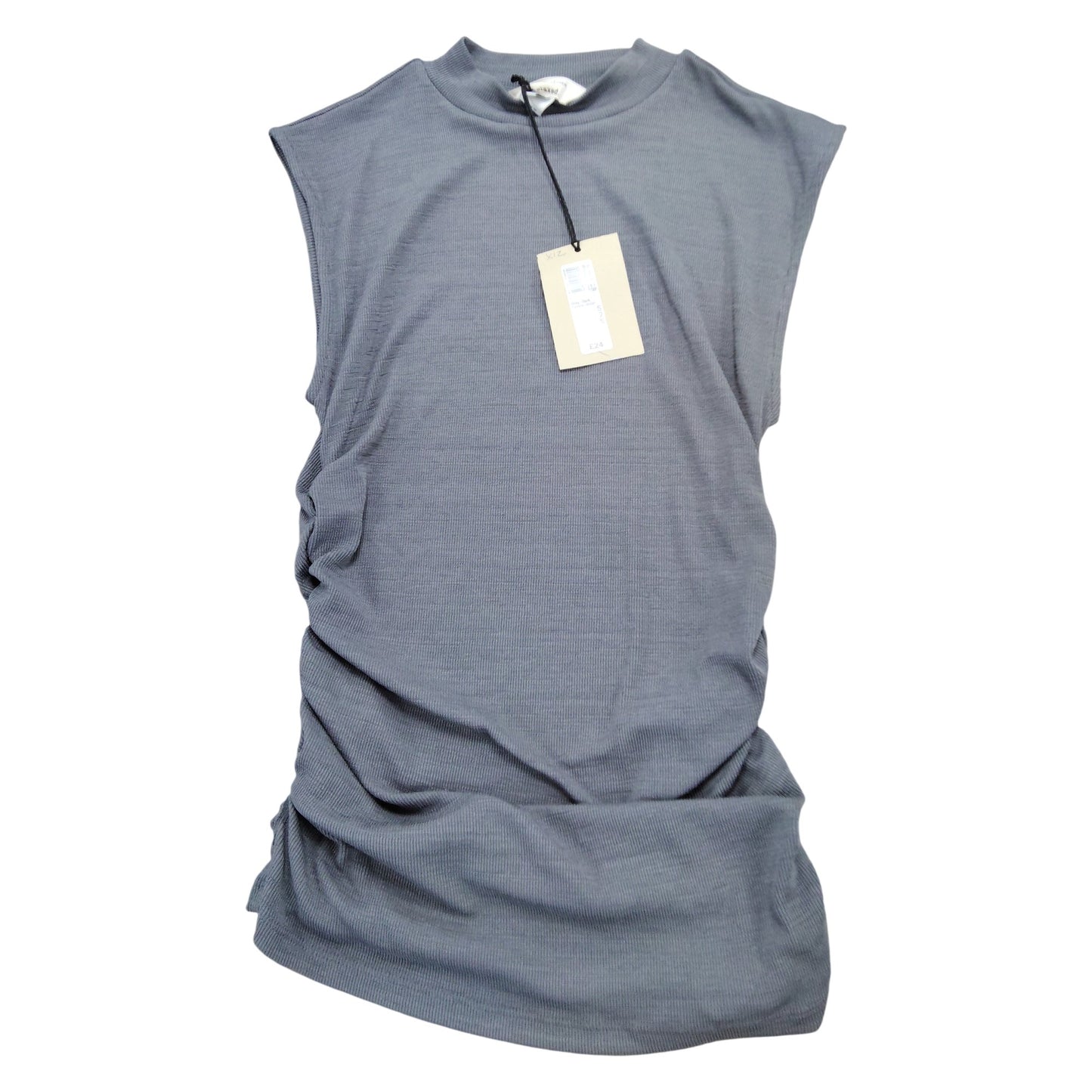 RIVER ISLAND Grey Dark Relaxed Fit Top UK Size S Women's Sleeveless Casual Top