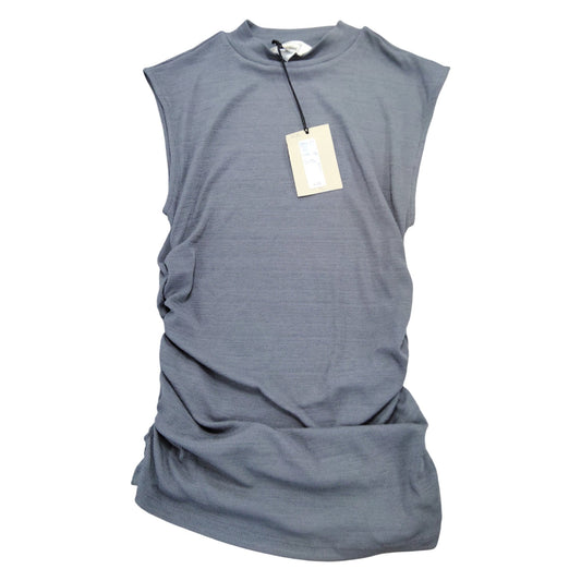 RIVER ISLAND Grey Dark Relaxed Fit Top UK Size S Women's Sleeveless Casual Top