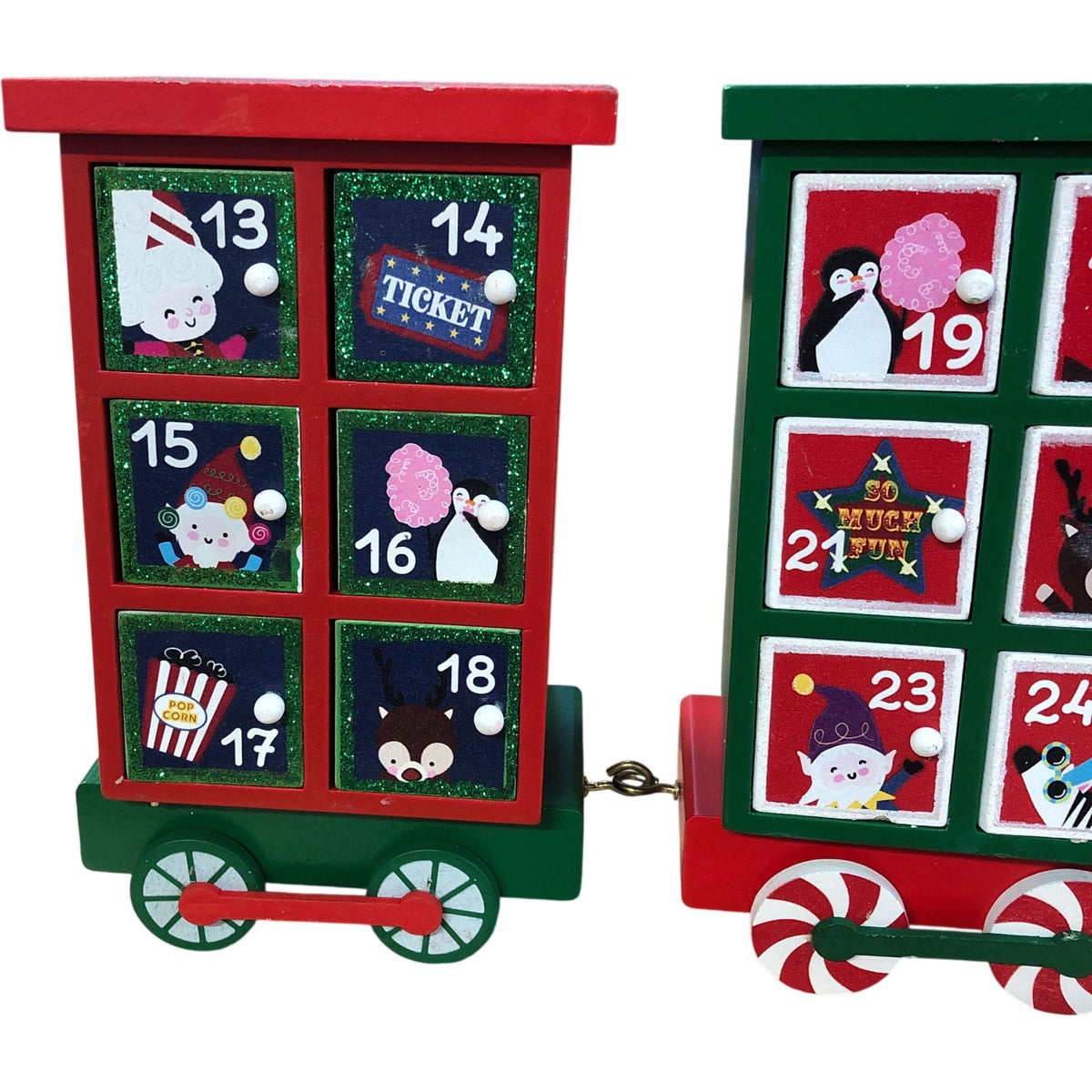 Wooden Advent Calendar Train Decoration Christmas Countdown