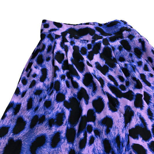 Branded Lilac Leopard Palazzo Trousers - Size 6