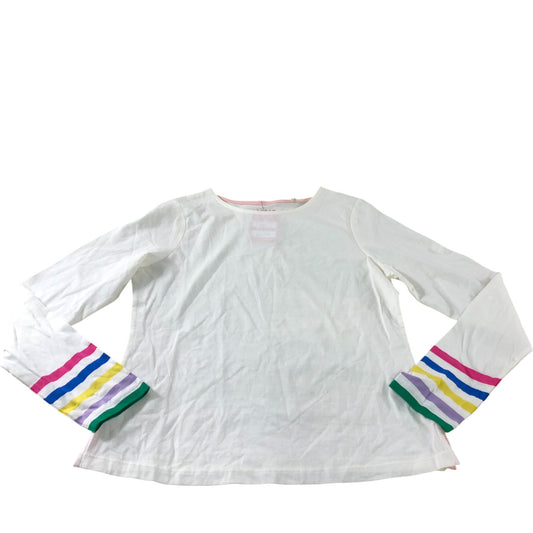 Boden White Long Sleeve Striped Cuff Top - Size 10