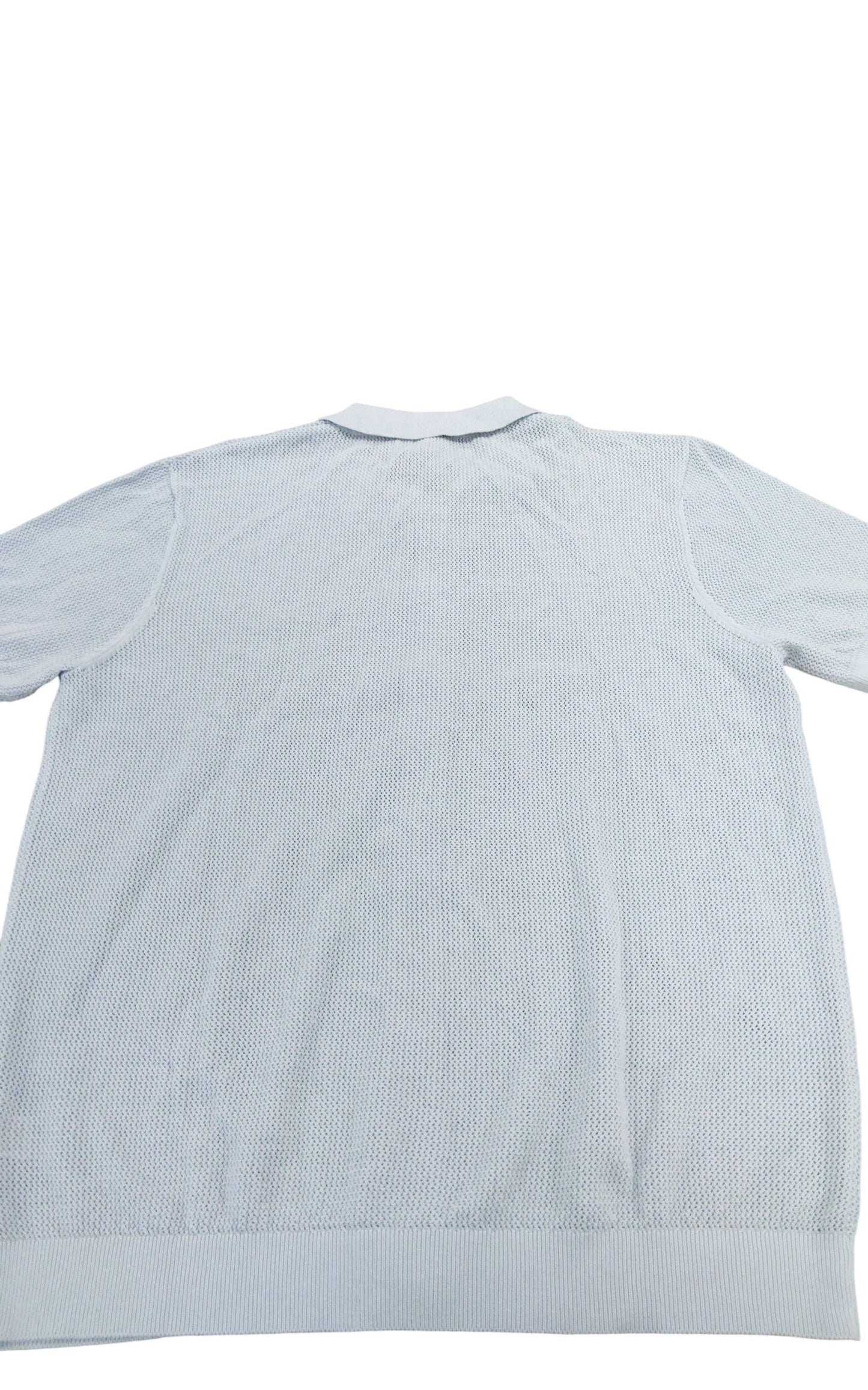 River Island Studios Light Blue Polo Shirt Size L Men's Floral Patterned Knit