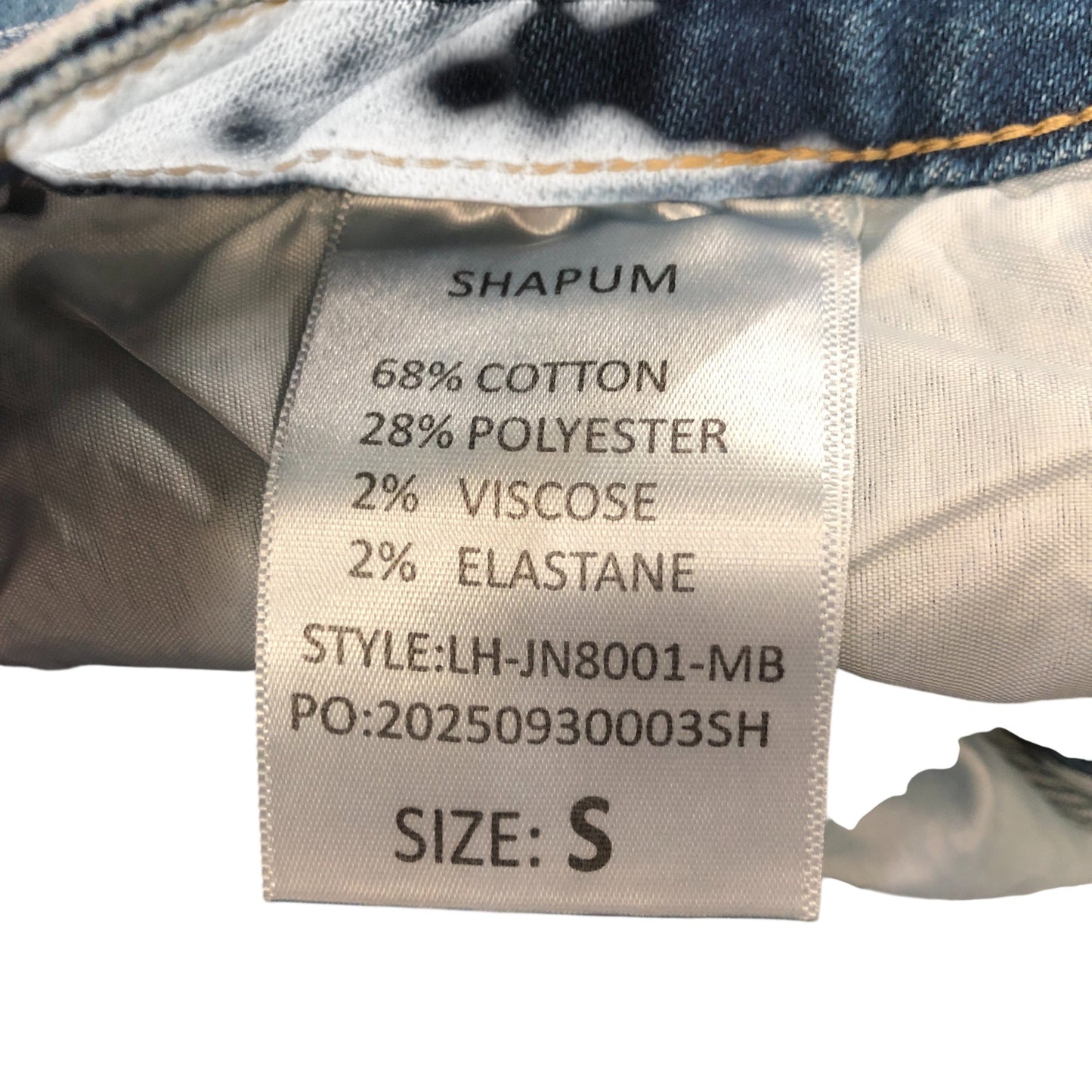 Denim Jeans Slim Fit Stretch 68 Cotton Blue 30W 28L