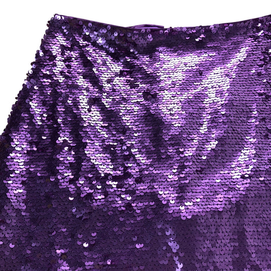 Dancing Leopard Purple Sequin Maxi Skirt UK8 Women's