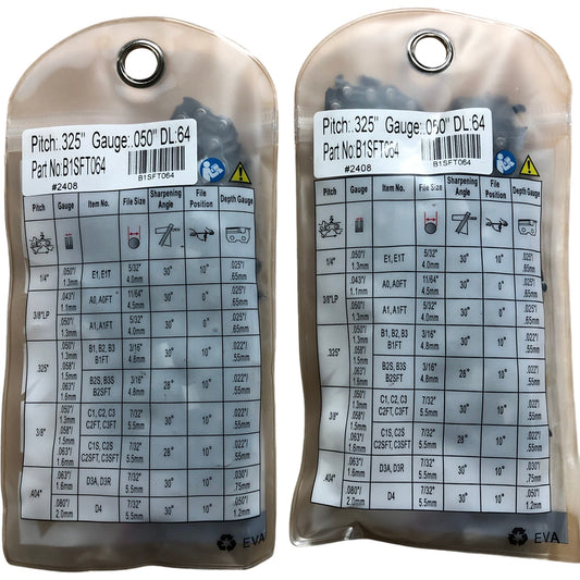 ROTATECH Replacement Chain Pitch325 Gauge050 DL64 For Cutting Edge Chainsaws 2PC