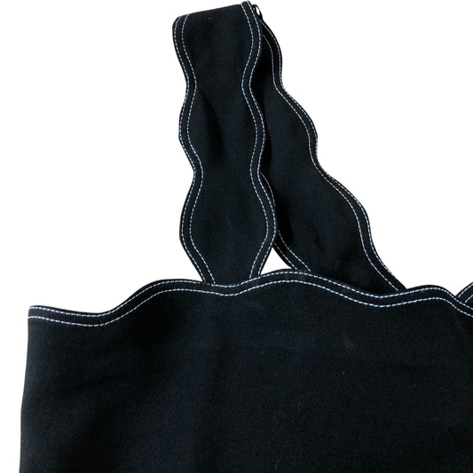 Claudie Pierlot Black Scalloped Crepe Top - Size 10