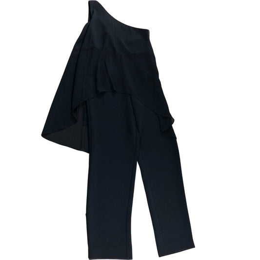 Branded Black One Shoulder Jumpsuit - Size 8
