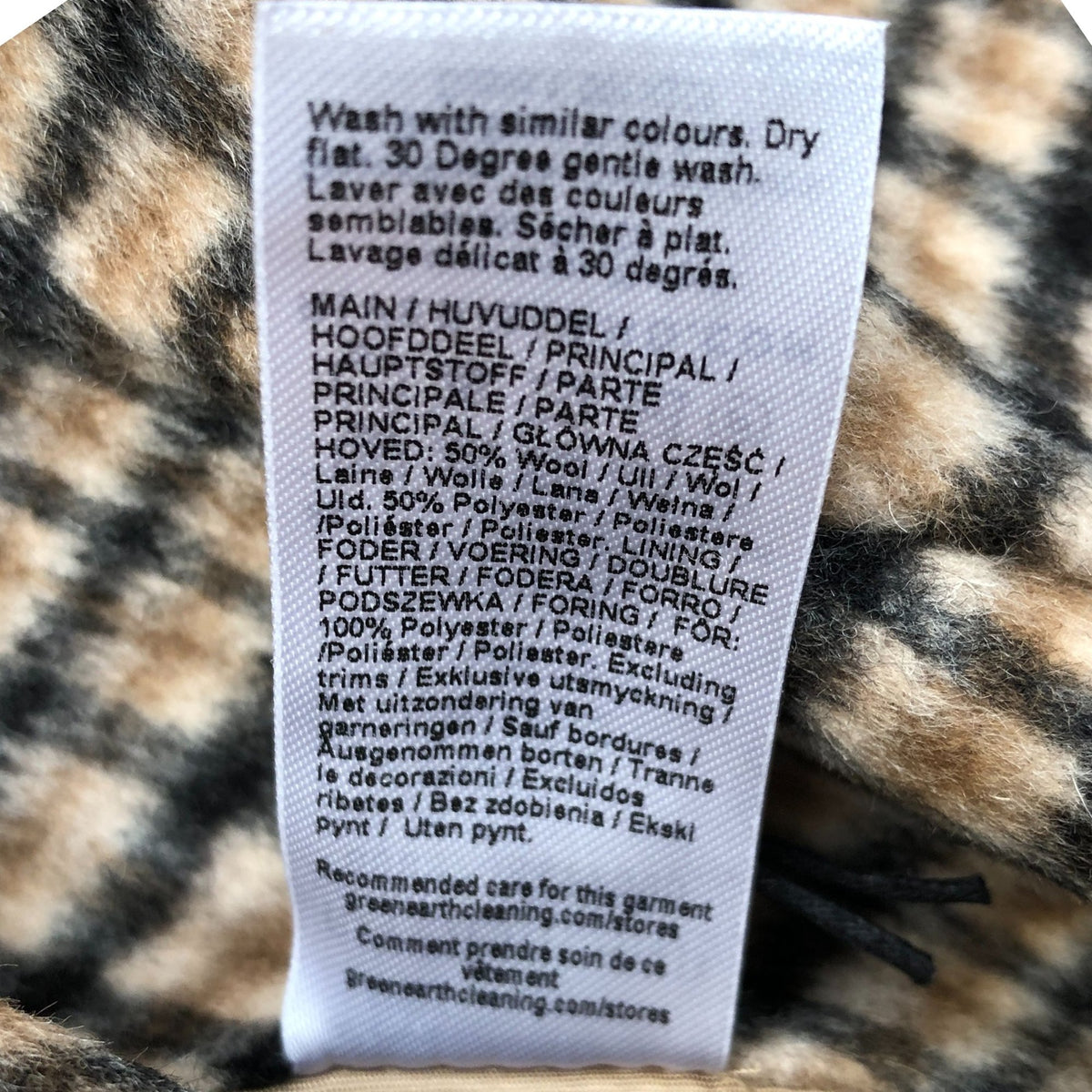 River Island Brown Check Wool Blend Zip Up Trucker Jacket