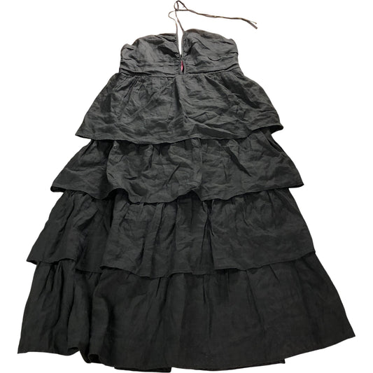 Black Ruched Tiered Halter Neck Maxi Dress - Size 20
