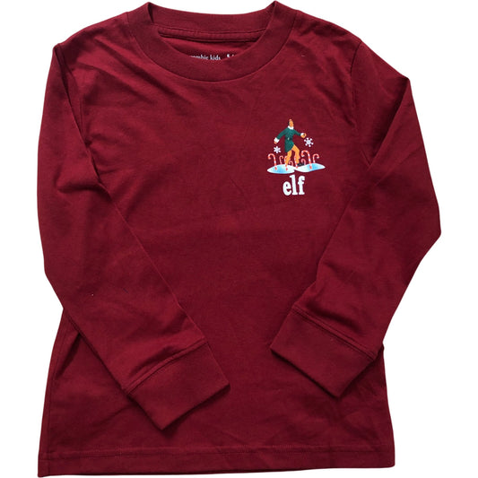 Kids Long Sleeve T-Shirt 5-6 Years Red Elf 'Son of a Nutcracker' Design Top