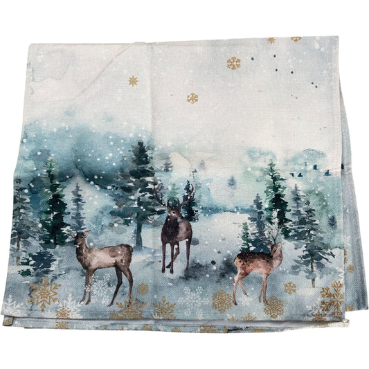 Artoid Mode Watercolour Winter Forest Deer Table Runner 40x140cm