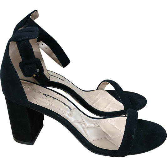 Kurt Geiger London Black Suede Block Heel Sandals Size 7 UK Women's Footwear
