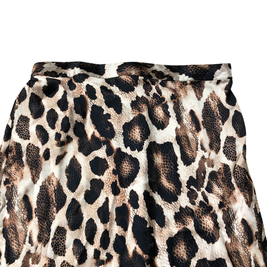 Women's Renzo Midi Slip Skirt Size 10 Animal Print Polyester