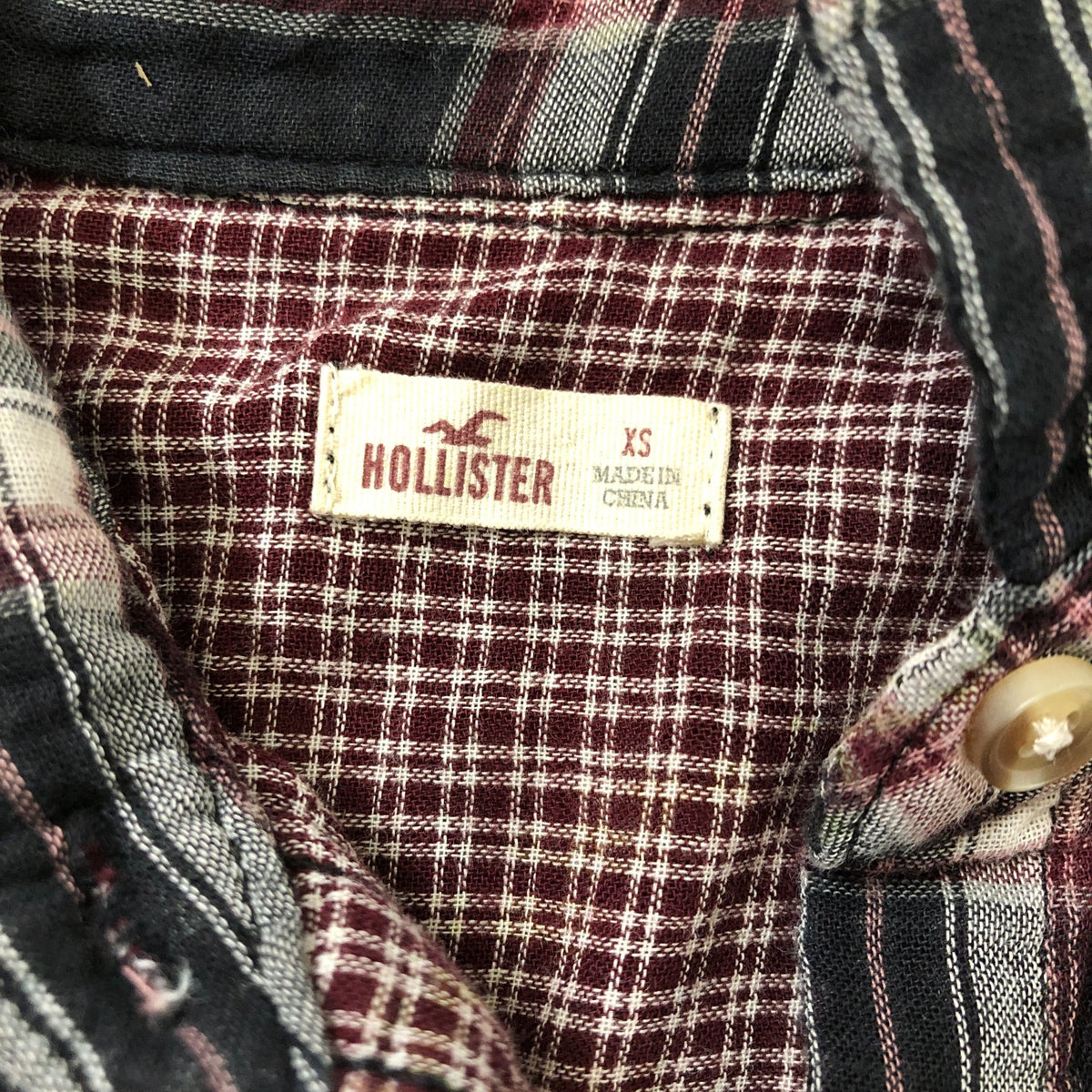 Checked Flannel Shirt XS Women's Long Sleeve Button Up Top