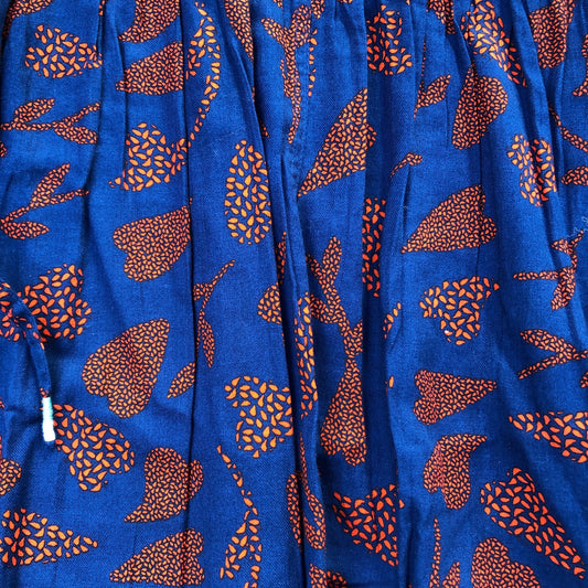 Blue Long Sleeve Dress UK Size 10 Women's Floral Print Cotton