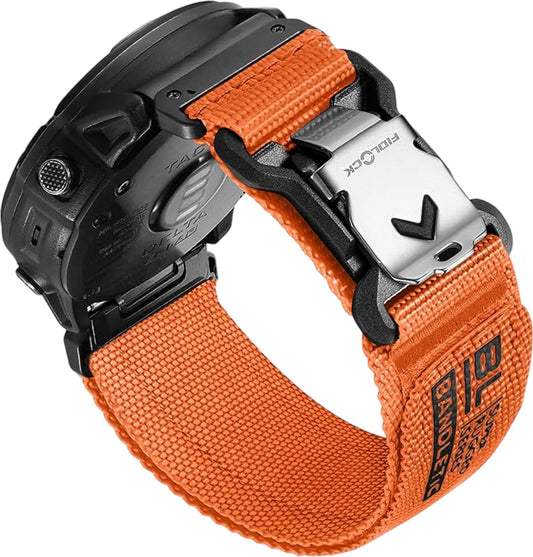 Bandletic Rugged Nylon Compatible with Garmin 26mm Orange