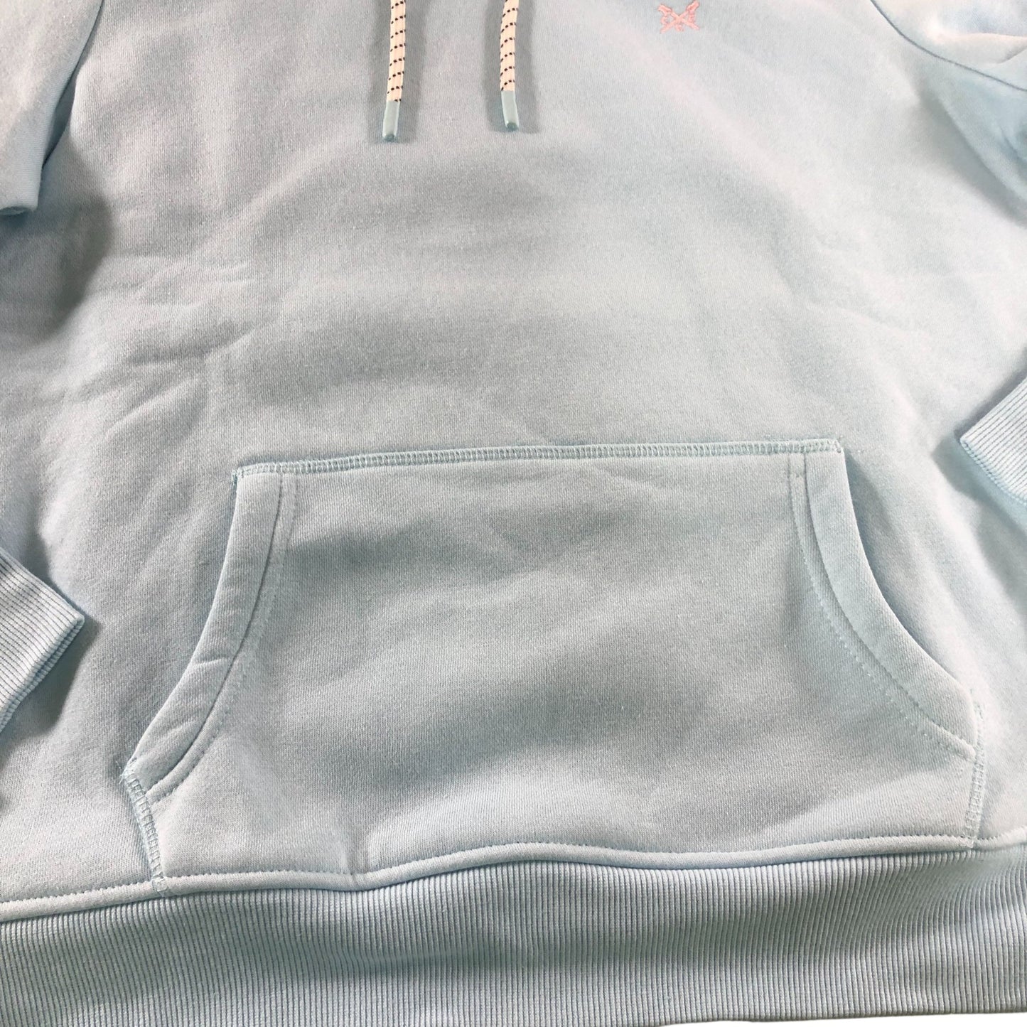 Crew Clothing Company Hoodie Size 10 Women's Light Blue Cotton Blend Pullover