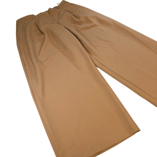 River Island Wide Leg Trousers UK16 Women's Beige Pleated Fashion Pants
