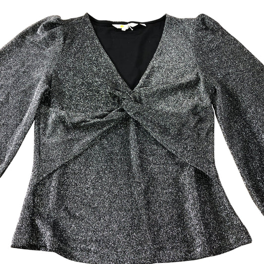 Metallic Sparkle Twist Front Jersey Top - Size 10