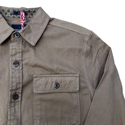 Furze Garment Dye Twill Shirt Mid Brown Size S