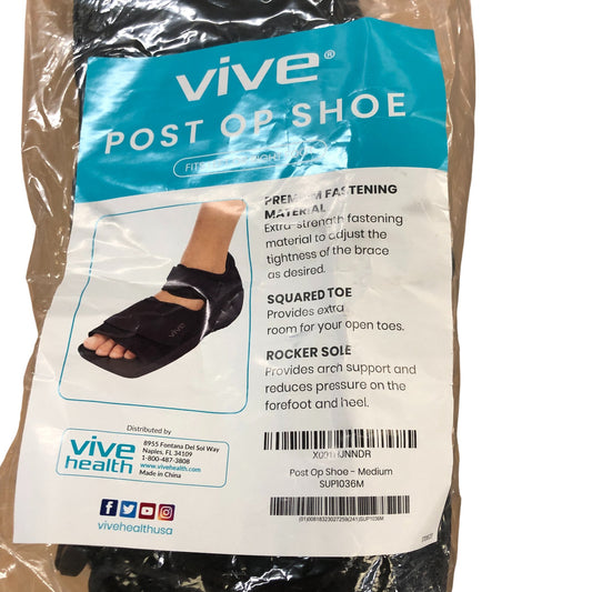 Vive Post Op Shoe Medium Medical Arch Support Squared Toe Rocker Sole