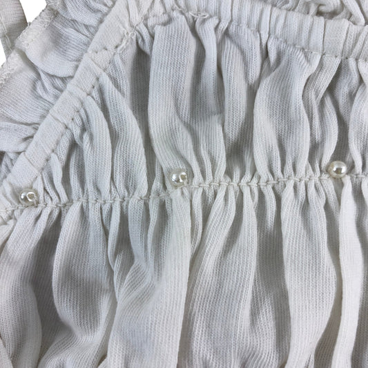 RIVER ISLAND Girls Smocked Top UK9-10yrs New White Ruffle Strap Fashion