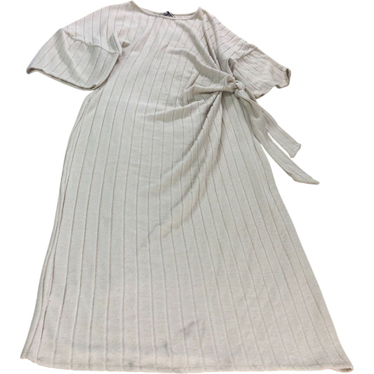 River Island Size XL Women's Beige Tie Midi Dress