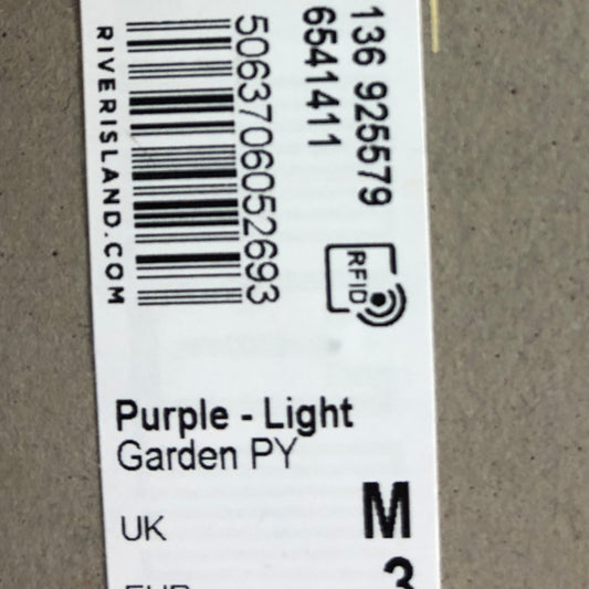 River Island Skirt UK 12 Women's Light Purple Tweed Knee Length With Buttons