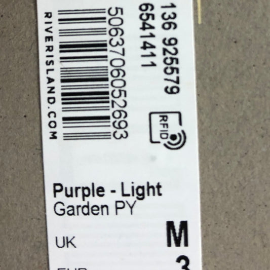 River Island Skirt UK 12 Women's Light Purple Tweed Knee Length With Buttons